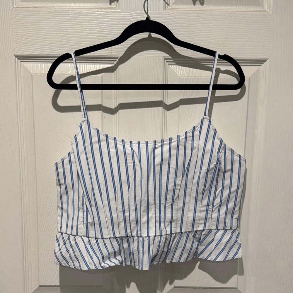 Striped Blue and White Women's Top